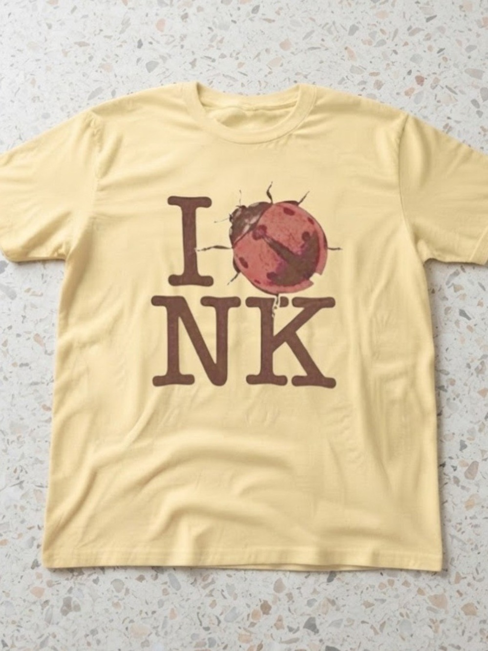 Gildan Cream Short-Sleeve Graphic Tee with Brown and Red Print